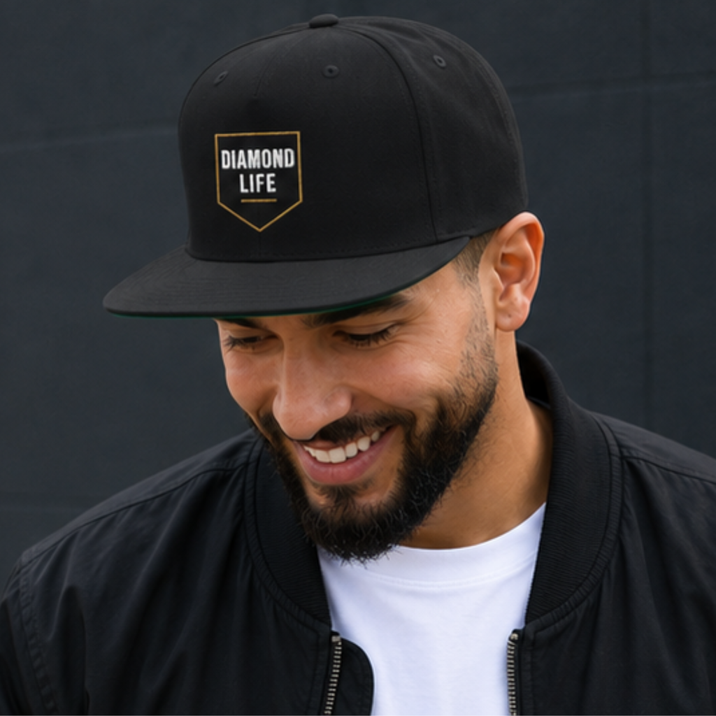 Diamond Life Baseball Snapback Hat - Black
