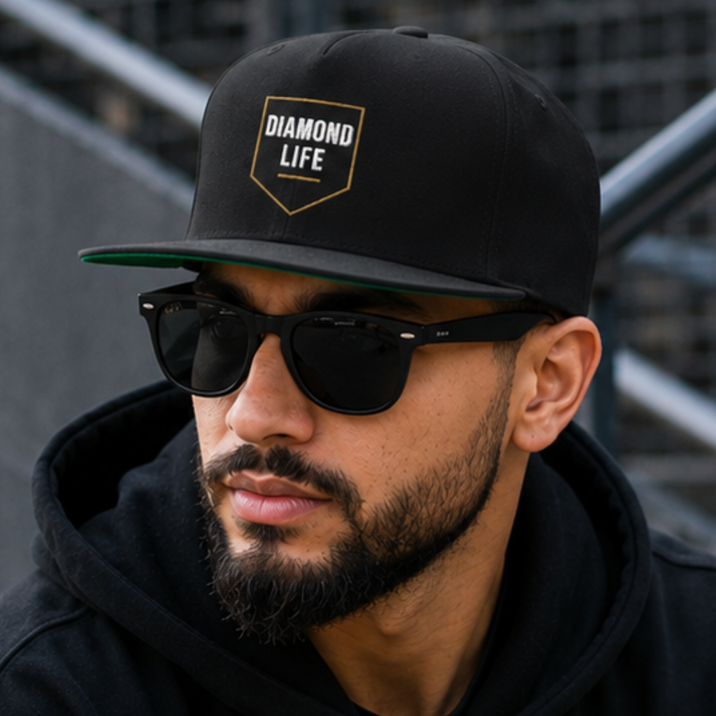Diamond Life Baseball Snapback Hat - Black