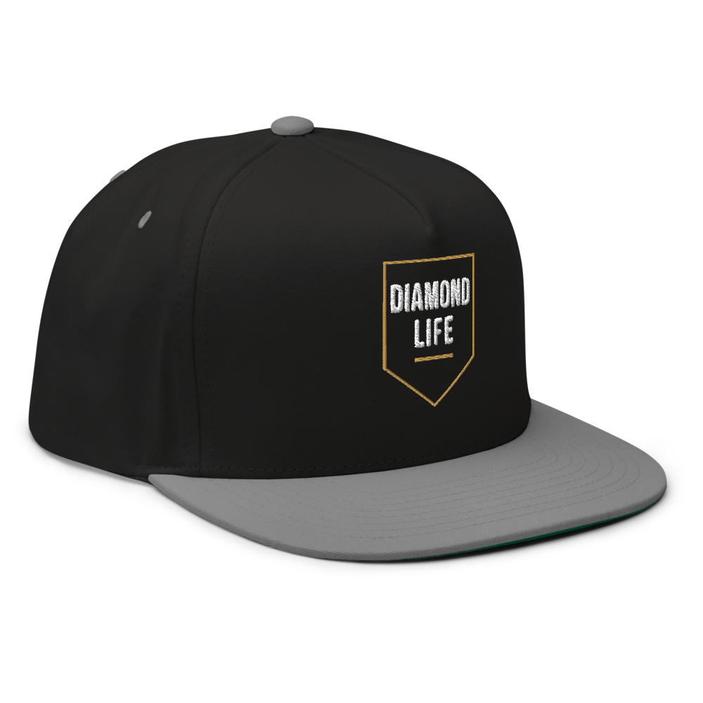 Diamond Life Baseball Snapback Hat - Black/Grey